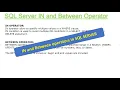 Chapter 15 - IN and Between operator in SQL Server