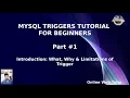 MySQL Triggers Tutorials for Beginners - Introduction