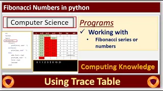 How to generate a Fibonacci numbers in python using the trace table Python Tutorial for Beginners