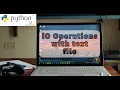 Basic IO operations with text file in python