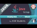 Piglatin String in java for class 10th