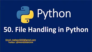 50 File Handling in Python open function in Python