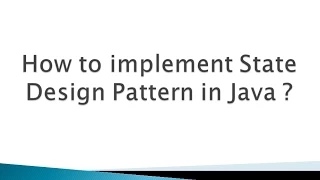 How to implement State Design Pattern in Java