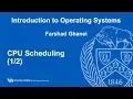 Intro to OS - CPU Scheduling