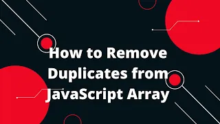 JavaScript Tutorial in Hindi Remove duplicate values from JS array