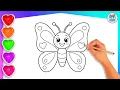 Butterfly Coloring for Kids and Toddlers Super Easy Fun Art Lesson