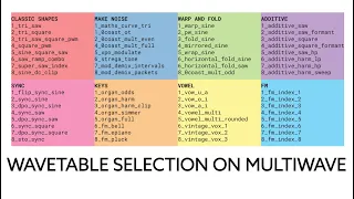 Wavetable Selection On MultiWAVE 