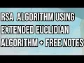 RSA Algorithm In Cryptography Explained Easily with Solved Example Euclidian Algo Free Notes