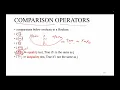 Python Programming Lecture 05 Comparison Operators