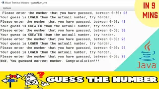 Make a Java game - guess the number In 9 minutes with Basic java knowledge
