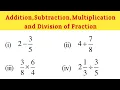 Addition subtraction multiplication and division of Fraction Numbers GanitAdhyayan