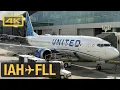 United Airlines Boeing 737 MAX 8 Houston Bush IAH to Fort Lauderdale International Airport FLL 4K
