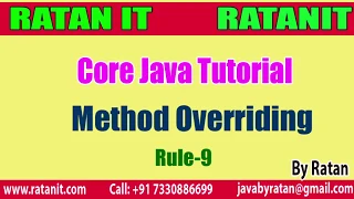 Core java Tutorial OOPS Method Overriding Rule - 9 By Ratan Sir