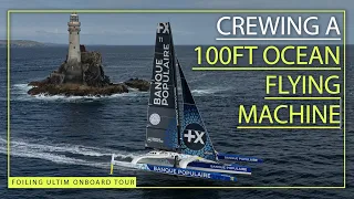 Onboard tour of foiling Ultime Banque Populaire XI with 2025 Rolex Fastnet Race crew Sam Goodchild