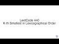 LeetCode 440 K-th Smallest in Lexicographical Order
