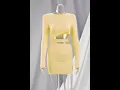 Download Lagu Autumn new solid color stretch shoulder-padded hollow sexy bodycon mini dress AA001532