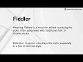 Fiddler Meaning