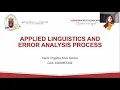 Applied Linguistics And Error Analysis Process