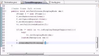 Java Game Development 17 Full Screen with Buffer Strategy