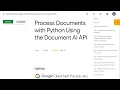 Process Documents with Python Using the Document AI API GSP925