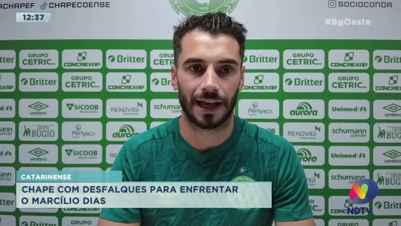 Esporte: Chape com desfalques para enfrentar o Marcílio Dias pela semifinal do Catarinão 2021