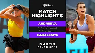 Download Mirra Andreeva vs. Aryna Sabalenka | 2023 Madrid Round of 16 | WTA Match Highlights MP3