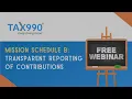 Mission Schedule B Transparent Reporting of Contributions
