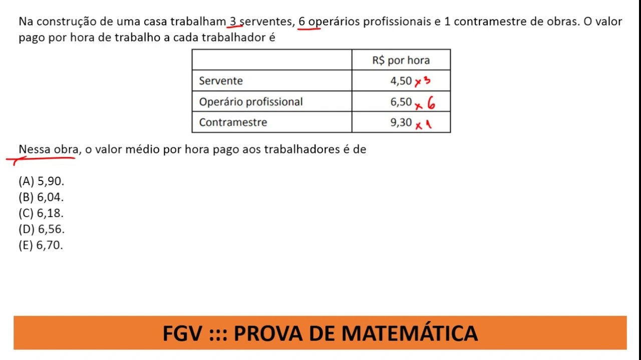 Prova de Matemática #FGV Concurso Agente Educador I Q23