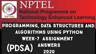 Programming Data Structures And Algorithms Using Python WEEK-7 ASSIGNMENT ANSWERS