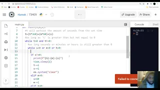 Python Countdown Timer H M S tutorial with comments