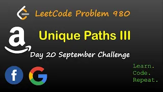 Unique Paths III LeetCode 980 September LeetCode Challenge Day 20