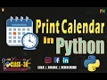 PYTHON CLASS 38 - Python Calendar Display Calendar in Python Programming Calendar CODE in Python