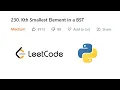 Kth Smallest Element In A BST Leetcode Python Love Babbar DSA Cracker Sheet-Recursive Approach