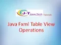 Java Fxml And Java Fx Table View Operations
