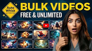 generate unlimited ai videos in one click for free auto whisk automation bulk videos 
