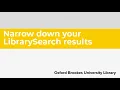 Narrow down your LibrarySearch results
