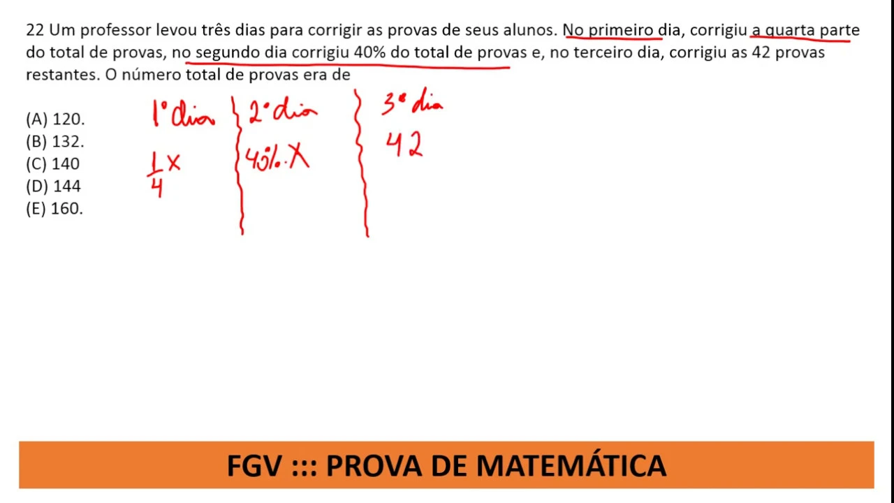 Prova de Matemática #FGV Concurso Agente Educador I Q22