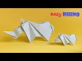 How to make Origami Rhinoceros step by step tutorial