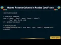 How to Rename Columns in Pandas DataFrame