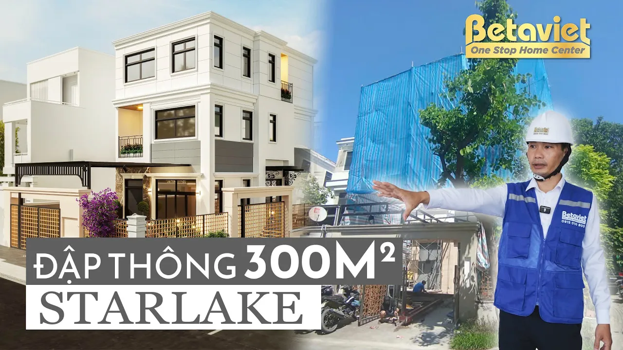 Giải pháp thi công biệt thự song lập 300m2 tại KĐT Starlake Tây Hồ