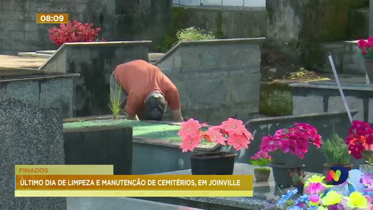 Finados: limpeza e manutenção dos cemitérios de Joinville segue até esta quarta-feira