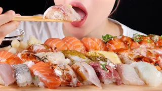 ASMR Nigiri SUSHI Platter | Assorted Salmon Sushi and More | Eating Sounds Mukbang