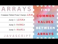 Array Common Intersection Javascript Two Arrays Elements