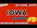 Iowa Midday Lottery Results For - 20 Jun 2025