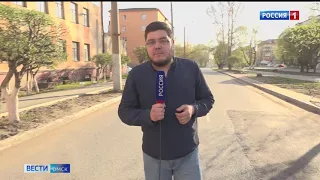 На центральные улицы Омска наносят дорожную разметку