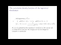 The cumulative distribution function of the lognormal distribution