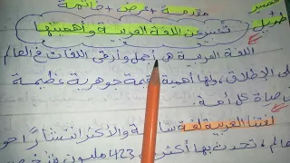 تعبير عن اللغة العربية 