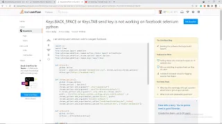 Keys BACK - SPACE or Keys TAB send key is not working on facebook selenium python