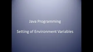 Java Programming - Setting Of Environment Variables