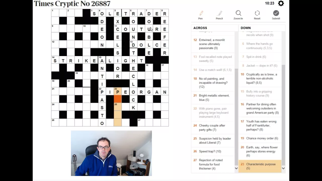 Beginner video:  Guided solve through today's Times crossword